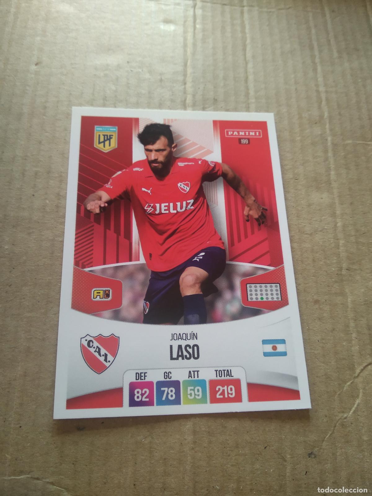 Cromos de F&uacute;tbol: 199 JOAQUIN LASO INDEPENDIENTE CROMO FUTBOL ARGENTINO PANINI LIGA ARGENTINA 2024 ADRENALYN