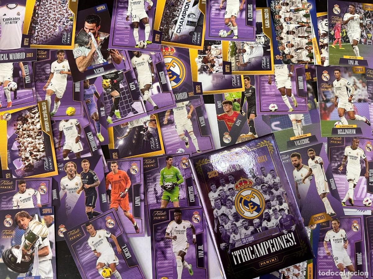 Football Stickers: Lote Cards Tricampeones Real Madrid Panini Tributo 2023 2024