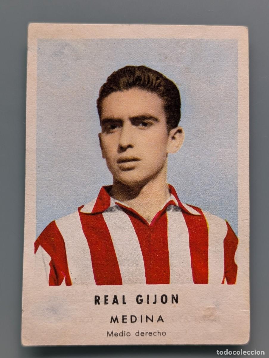 Cromos de F&uacute;tbol: DIFICIL CROMO RARE CARD MEDINA REAL GIJON CHOCOLATES GRANELL LIGA 1956/57 FUTBOL SPORTING ASTURIAS