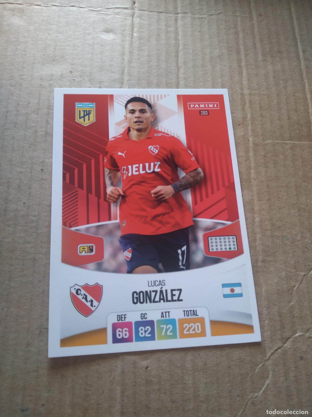 Cromos de F&uacute;tbol: 203 LUCAS GONZALEZ INDEPENDIENTE CROMO FUTBOL ARGENTINO PANINI LIGA ARGENTINA 2024 ADRENALYN