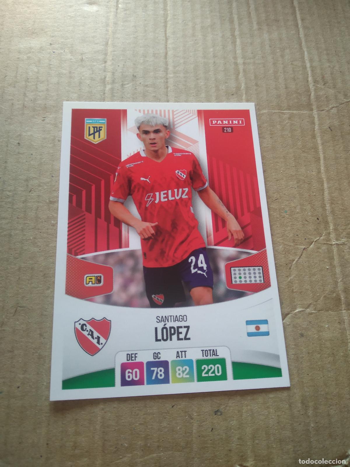 Cromos de F&uacute;tbol: 210 SANTIAGO LOPEZ INDEPENDIENTE CROMO FUTBOL ARGENTINO PANINI LIGA ARGENTINA 2024 ADRENALYN