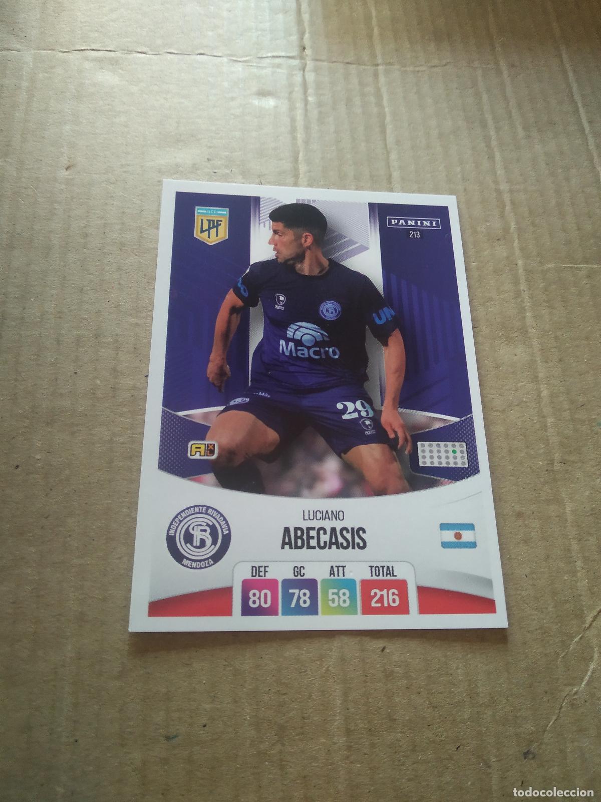 Cromos de F&uacute;tbol: 213 ABECASIS INDEPENDIENTE RIVADAVIA CROMO FUTBOL ARGENTINO PANINI LIGA ARGENTINA 2024 ADRENALYN