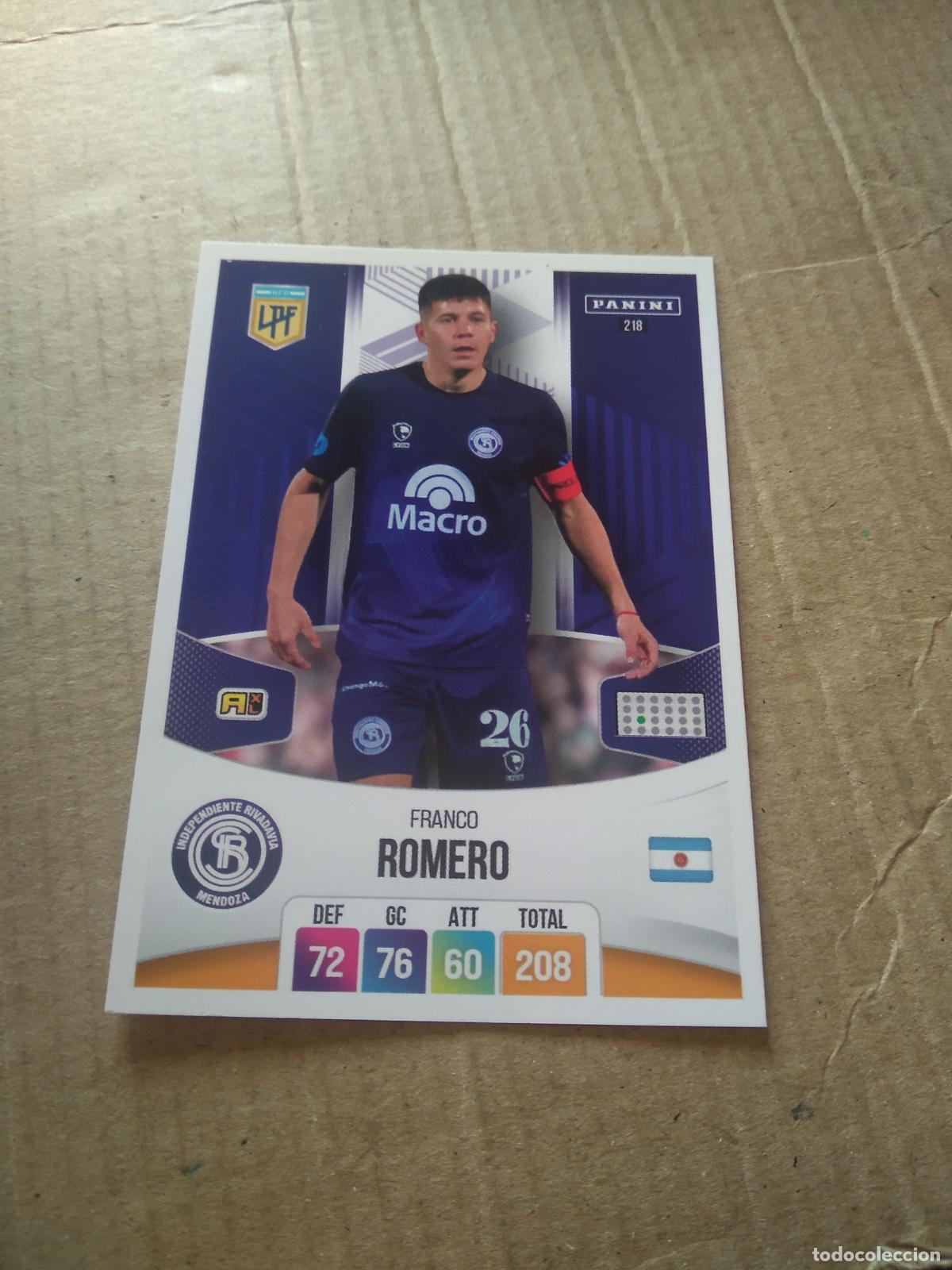 Cromos de F&uacute;tbol: 218 ROMERO INDEPENDIENTE RIVADAVIA CROMO FUTBOL ARGENTINO PANINI LIGA ARGENTINA 2024 ADRENALYN