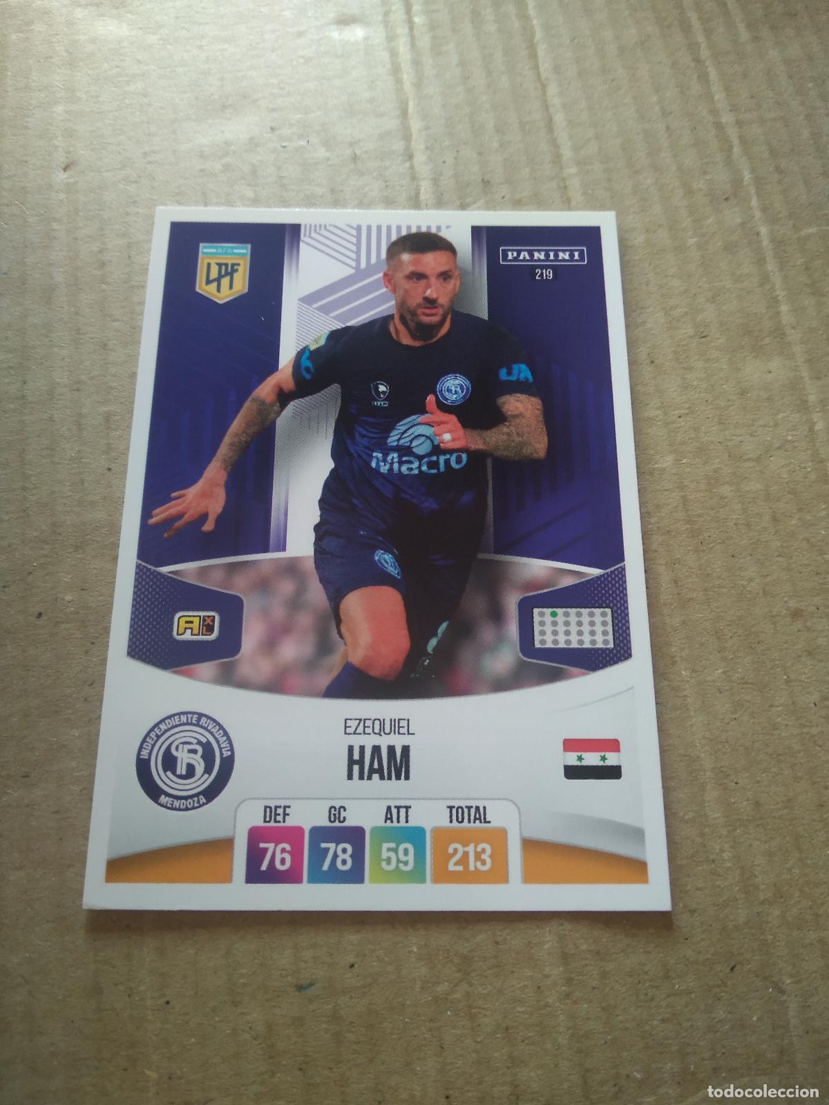 Cromos de F&uacute;tbol: 219 EZEQUIEL HAM INDEPENDIENTE RIVADAVIA CROMO FUTBOL ARGENTINO PANINI LIGA ARGENTINA 2024 ADRENALYN
