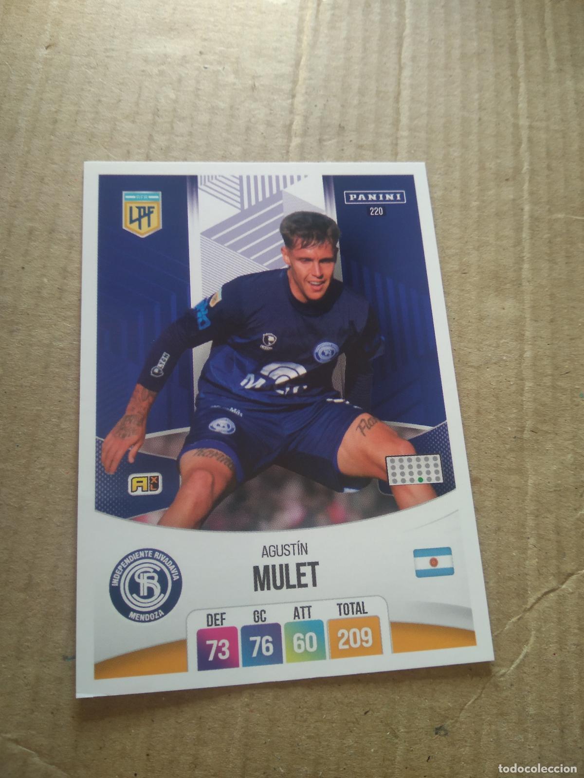 Cromos de F&uacute;tbol: 220 MULET INDEPENDIENTE RIVADAVIA CROMO FUTBOL ARGENTINO PANINI LIGA ARGENTINA 2024 ADRENALYN