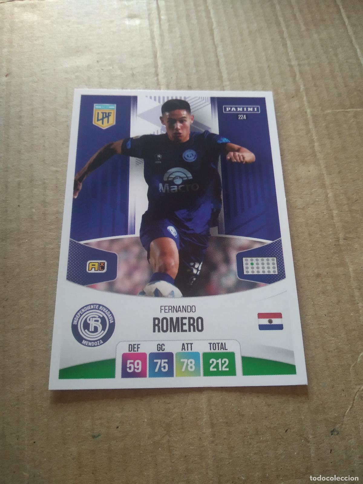 Cromos de F&uacute;tbol: 224 ROMERO INDEPENDIENTE RIVADAVIA CROMO FUTBOL ARGENTINO PANINI LIGA ARGENTINA 2024 ADRENALYN
