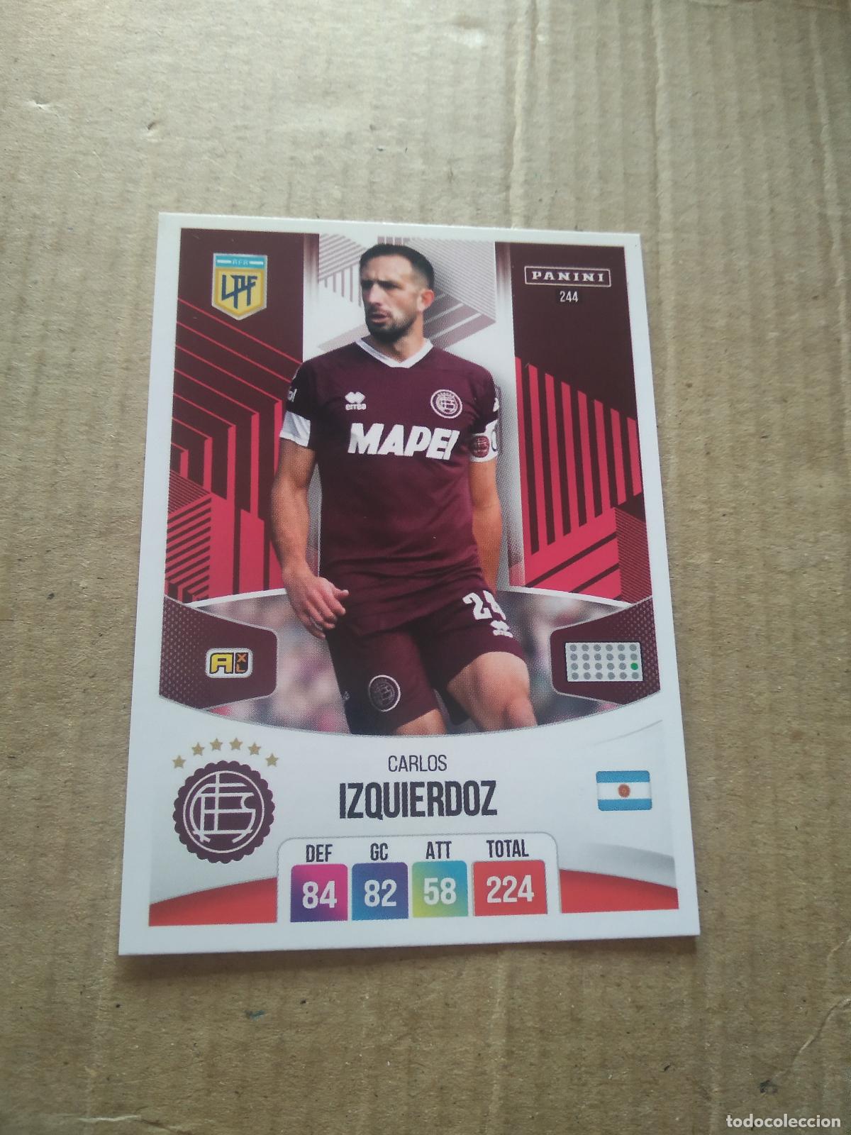 Cromos de F&uacute;tbol: 244 CARLOS IZQUIERDOZ LANUS CROMO FUTBOL ARGENTINO PANINI LIGA ARGENTINA 2024 ADRENALYN