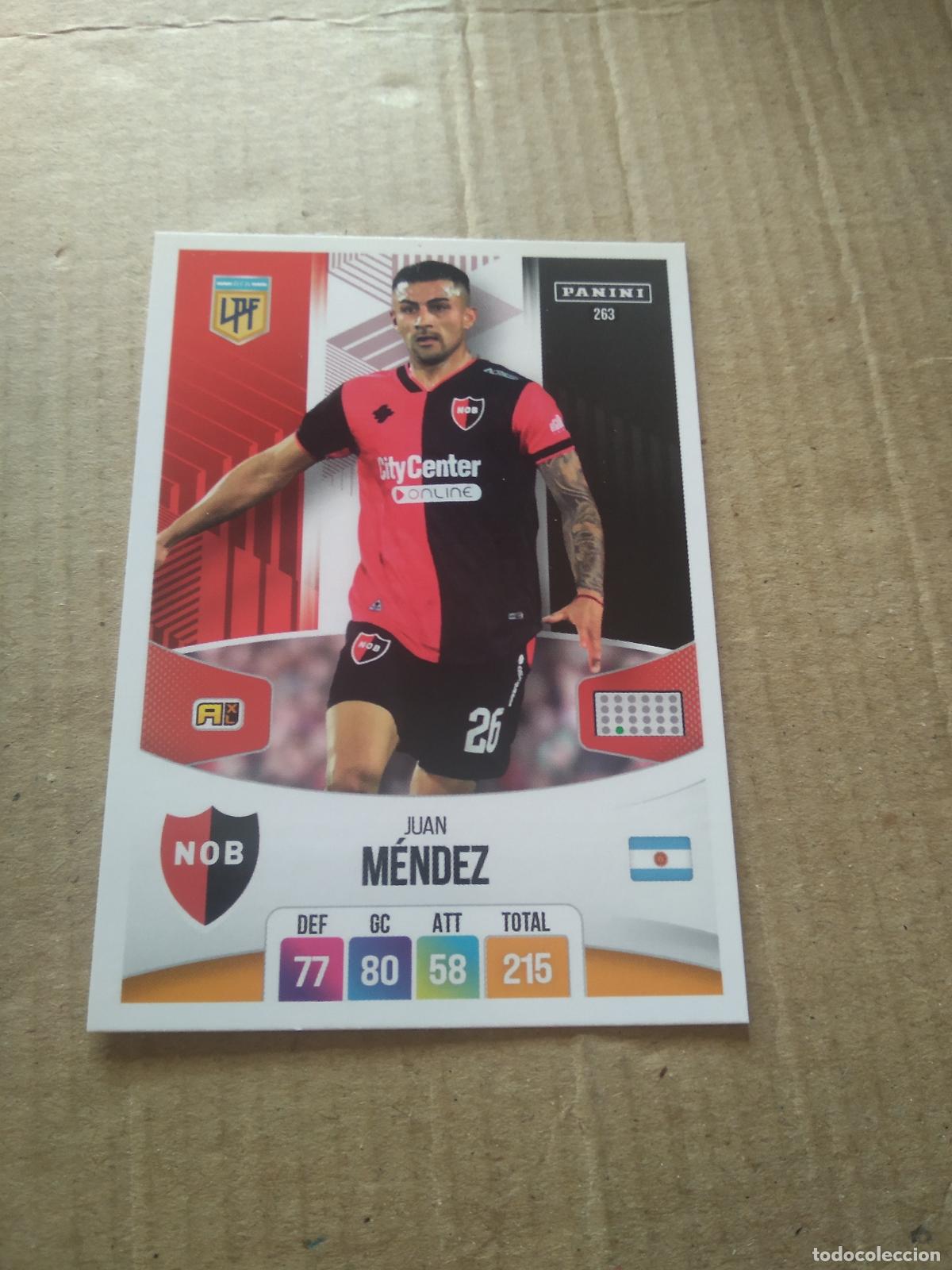 Cromos de F&uacute;tbol: 263 JUAN MENDEZ NEWELL'S CROMO FUTBOL ARGENTINO PANINI LIGA ARGENTINA 2024 ADRENALYN