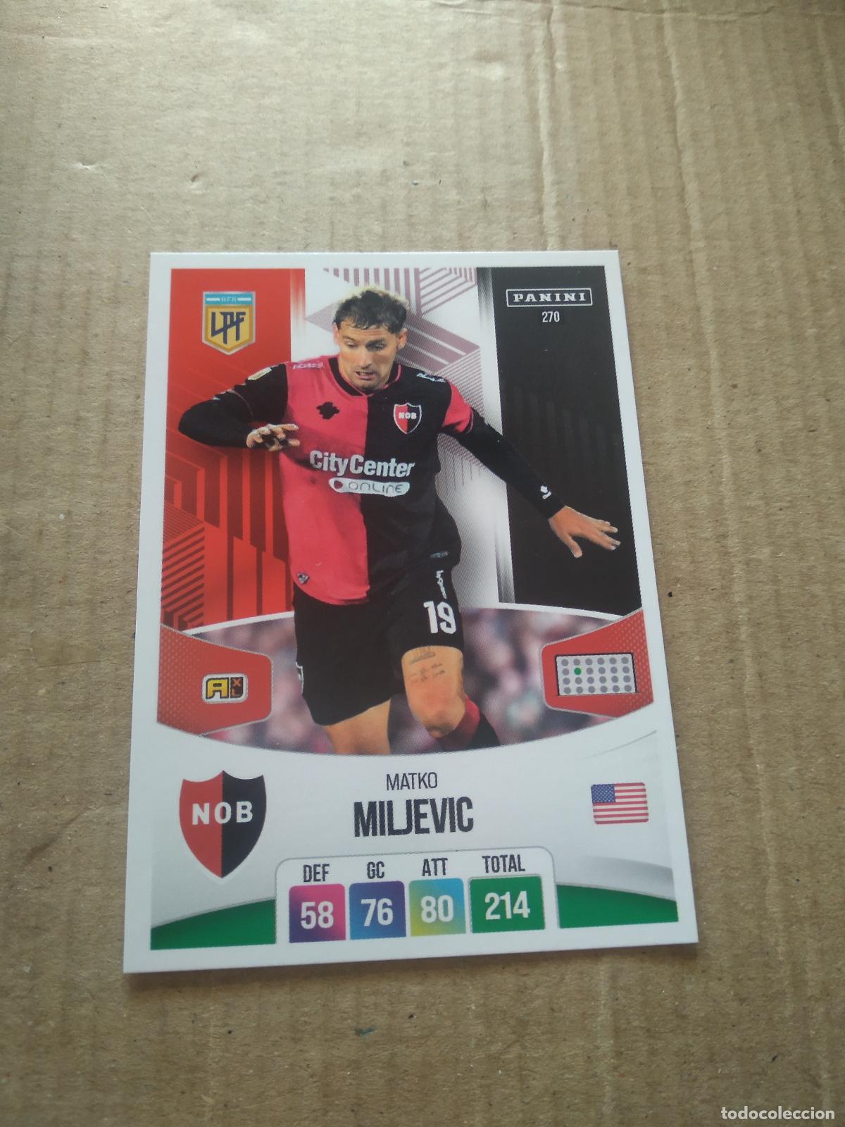 Cromos de F&uacute;tbol: 270 MATKO MILJEVIC NEWELL'S CROMO FUTBOL ARGENTINO PANINI LIGA ARGENTINA 2024 ADRENALYN