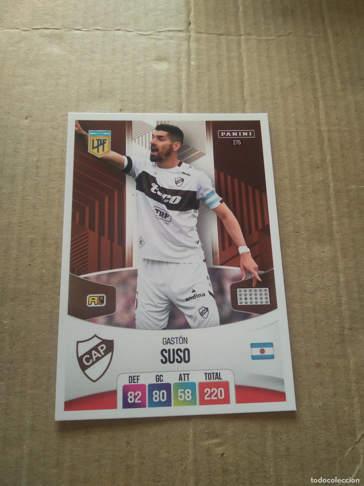 Cartes &agrave; collectionner de Football: 275 GASTON SUSO PLATENSE CROMO FUTBOL ARGENTINO PANINI LIGA ARGENTINA 2024 ADRENALYN