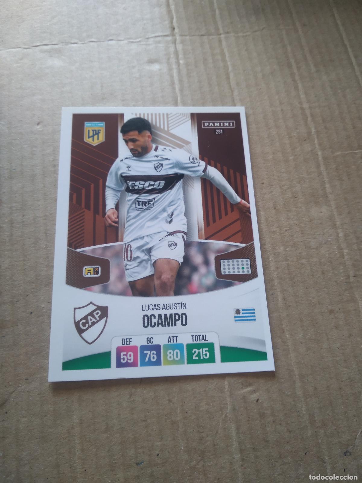 Cromos de F&uacute;tbol: 281 LUCAS AGUSTIN OCAMPO PLATENSE CROMO FUTBOL ARGENTINO PANINI LIGA ARGENTINA 2024 ADRENALYN