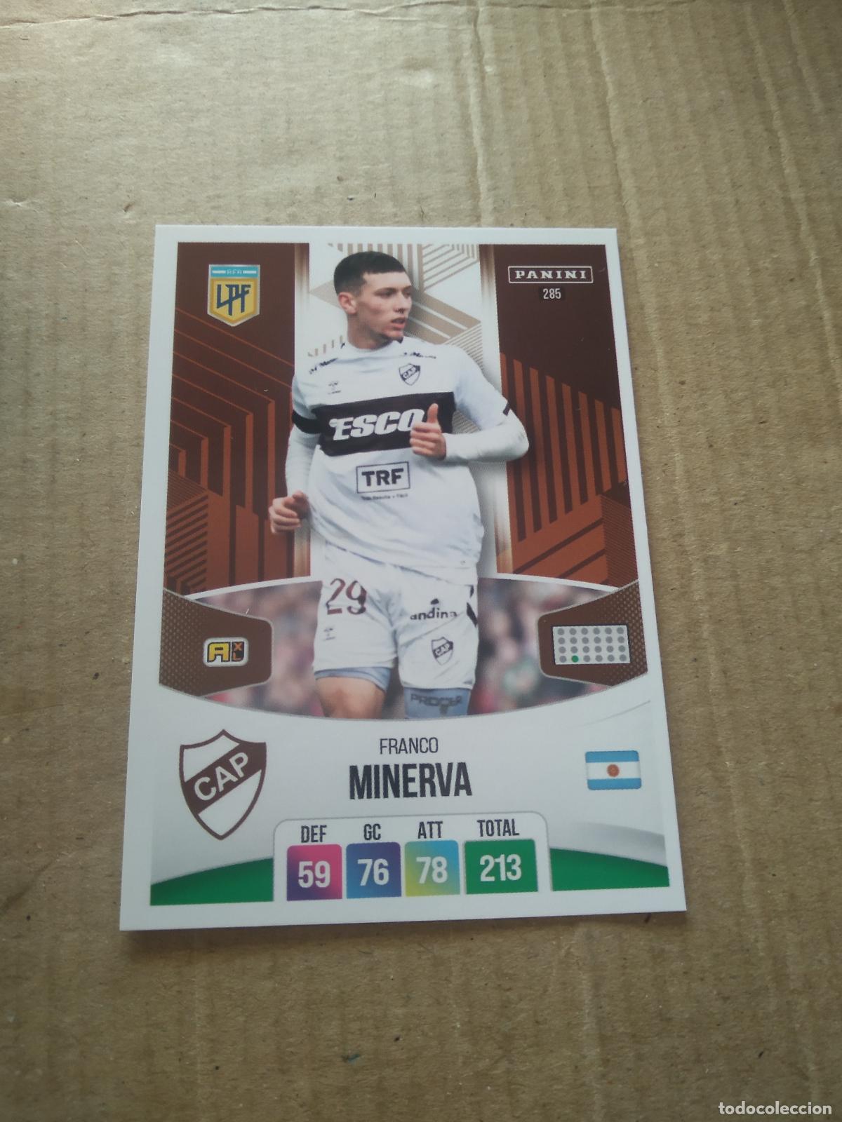 Cromos de F&uacute;tbol: 285 FRANCO MINERVA PLATENSE CROMO FUTBOL ARGENTINO PANINI LIGA ARGENTINA 2024 ADRENALYN