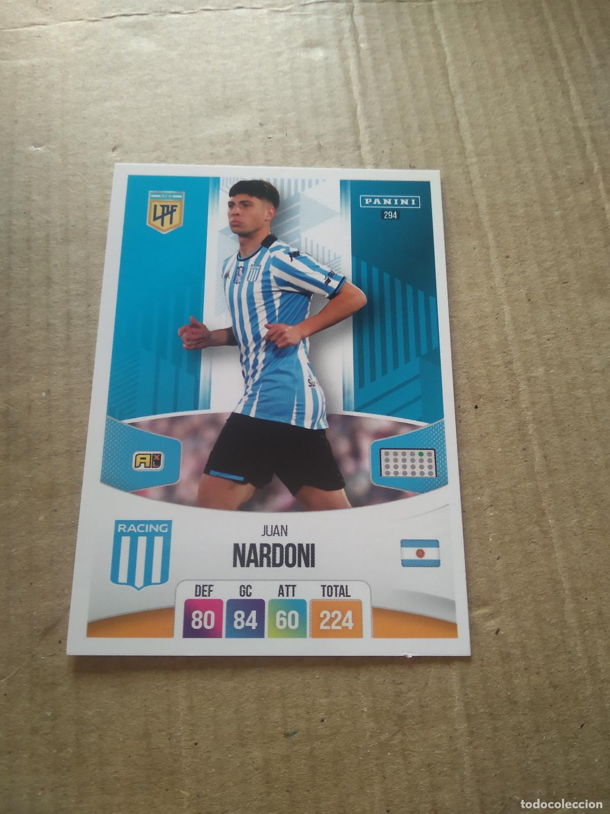 Cromos de F&uacute;tbol: 294 JUAN NARDONI RACING CROMO FUTBOL ARGENTINO PANINI LIGA ARGENTINA 2024 ADRENALYN
