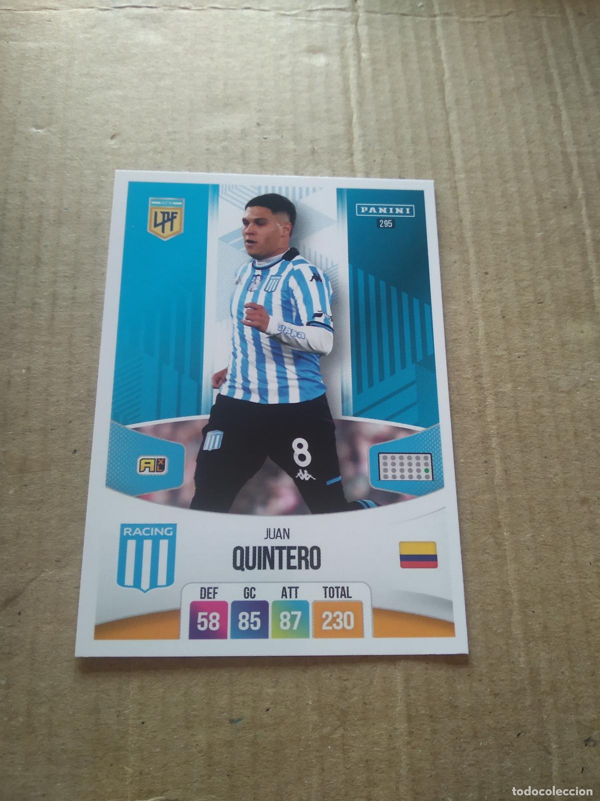 Cromos de F&uacute;tbol: 295 JUAN QUINTERO RACING CROMO FUTBOL ARGENTINO PANINI LIGA ARGENTINA 2024 ADRENALYN
