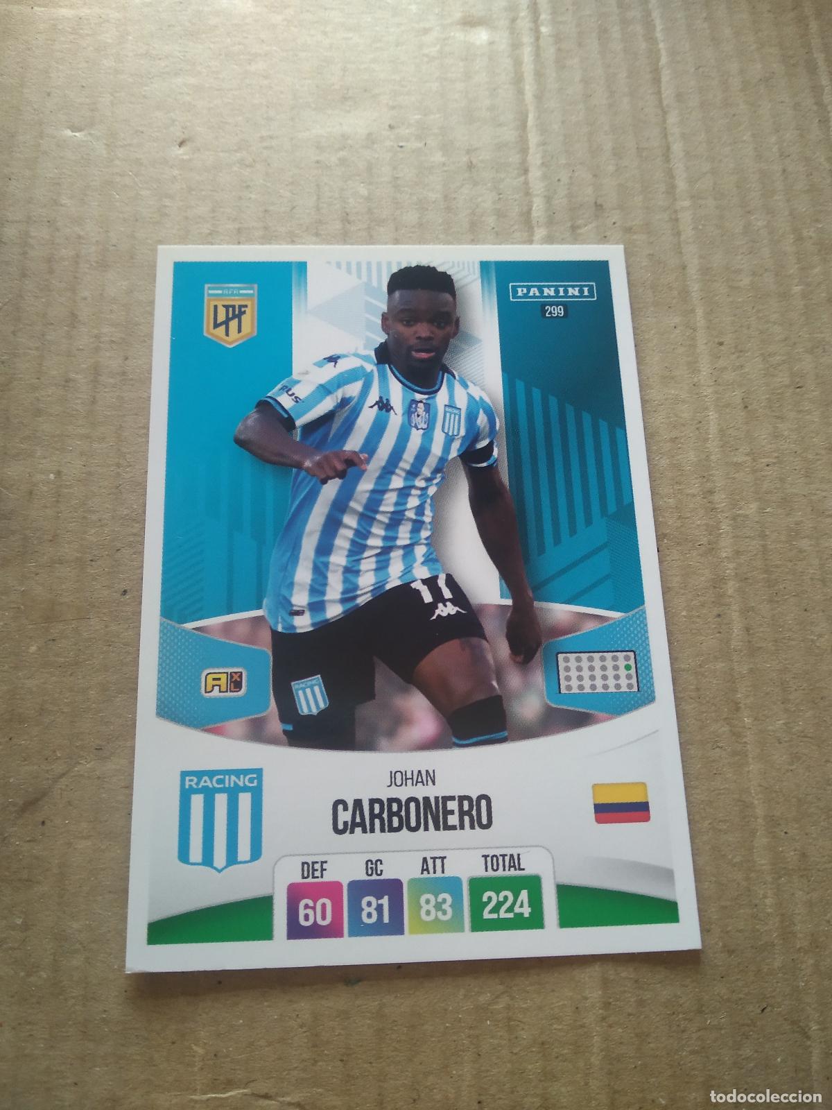 Cromos de F&uacute;tbol: 299 JOHAN CARBONERO RACING CROMO FUTBOL ARGENTINO PANINI LIGA ARGENTINA 2024 ADRENALYN