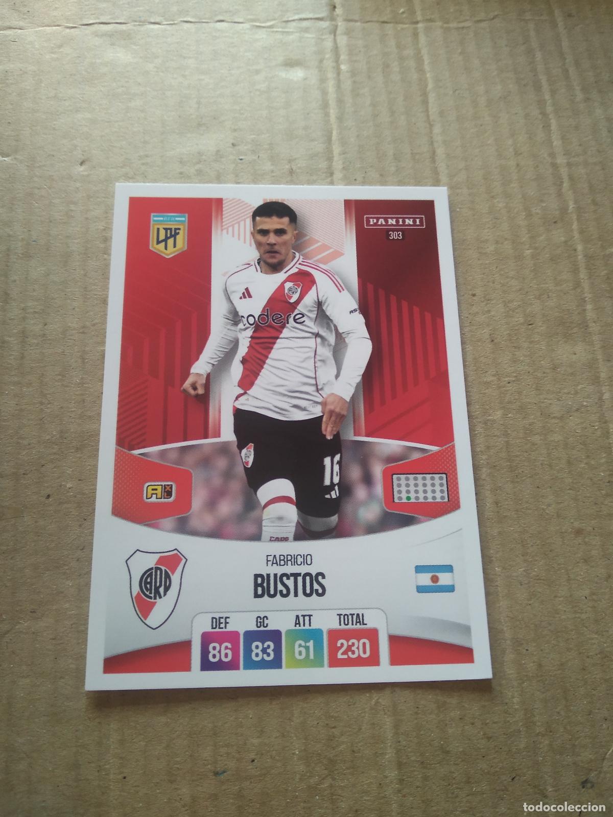 Cromos de F&uacute;tbol: 303 FABRICIO BUSTOS RIVER PLATE CROMO FUTBOL ARGENTINO PANINI LIGA ARGENTINA 2024 ADRENALYN