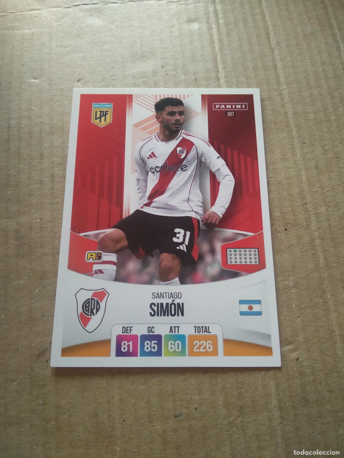 Cromos de F&uacute;tbol: 307 SANTIAGO SIMON RIVER PLATE CROMO FUTBOL ARGENTINO PANINI LIGA ARGENTINA 2024 ADRENALYN