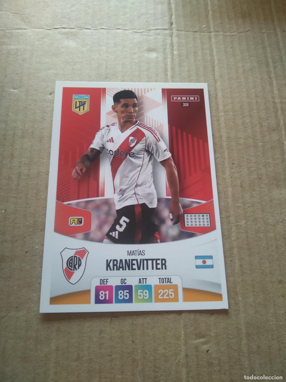 Cromos de F&uacute;tbol: 308 MATIAS KRANEVITTER RIVER PLATE CROMO FUTBOL ARGENTINO PANINI LIGA ARGENTINA 2024 ADRENALYN