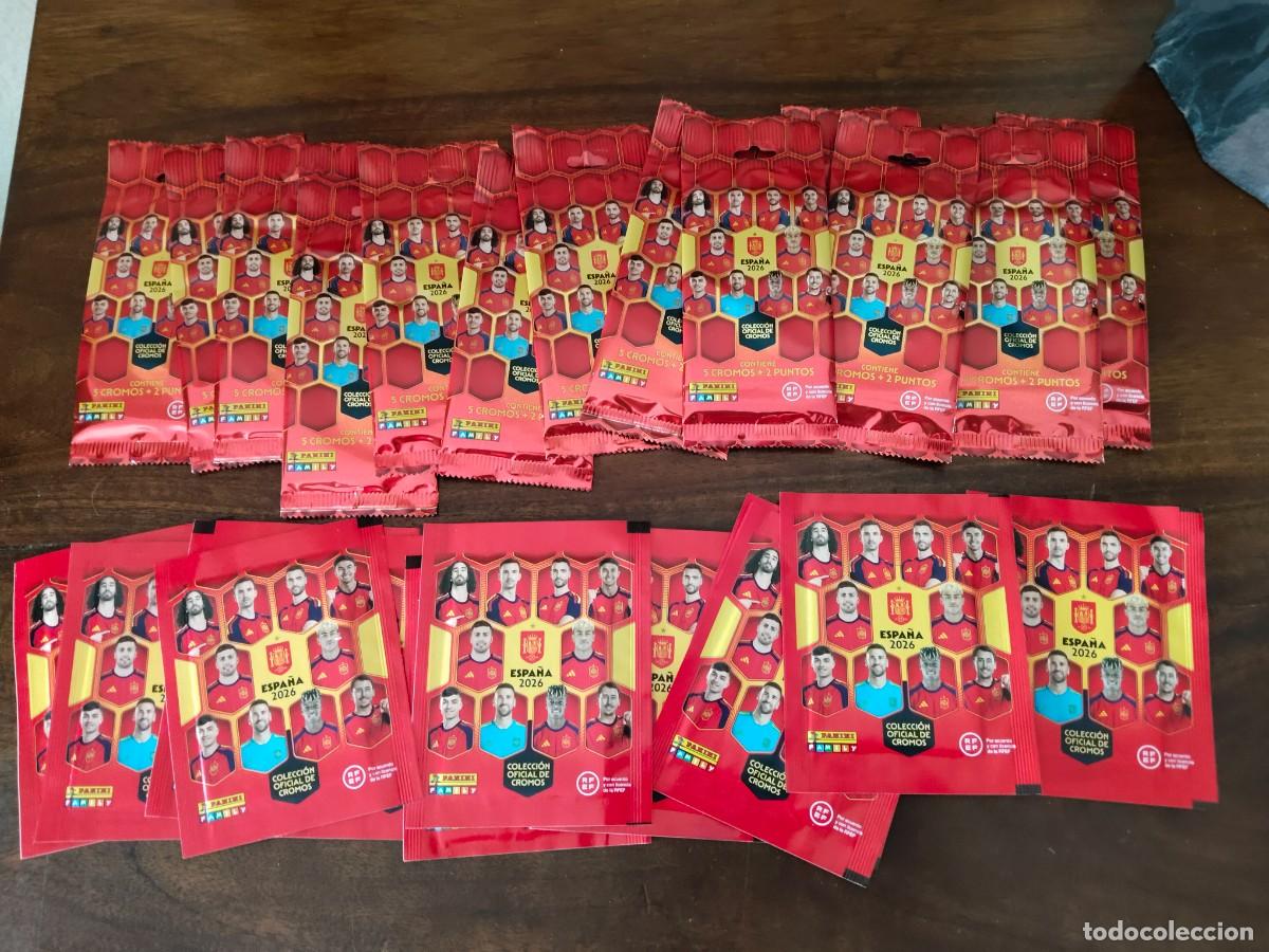 Cromos de F&uacute;tbol: 13 sobres de 5 Cromos + 2 puntos y 12 sobres de 2 cromos + 1 punto. Mundial 2026.