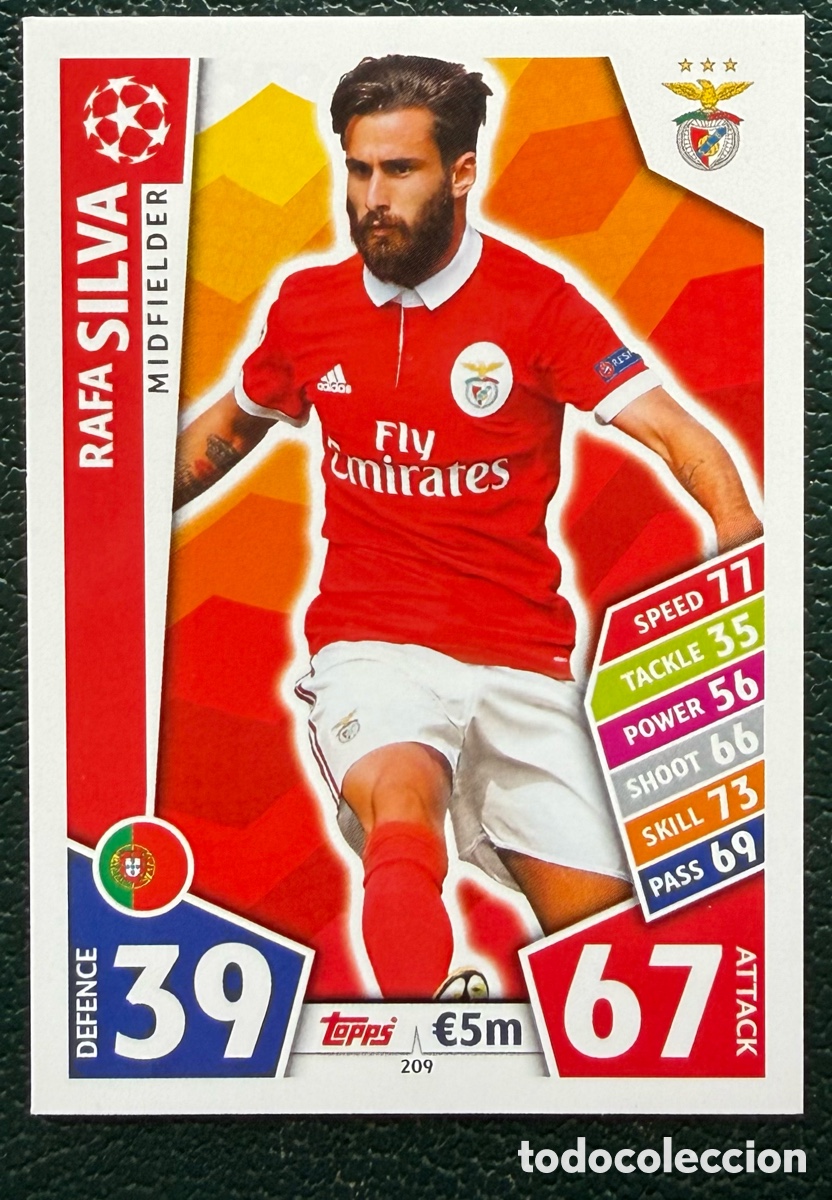 Football Stickers: 209 RAFA SILVA SL BENFICA FICHAS ALBUM MATCH ATTAX CHAMPIONS TOPPS 2017 2018 17 18