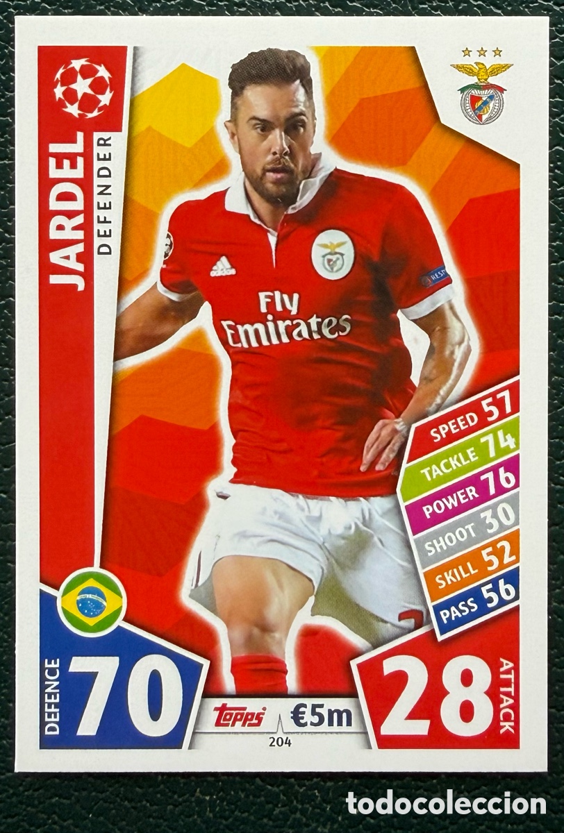 Football Stickers: 204 JARDEL SL BENFICA FICHAS ALBUM MATCH ATTAX CHAMPIONS TOPPS 2017 2018 17 18