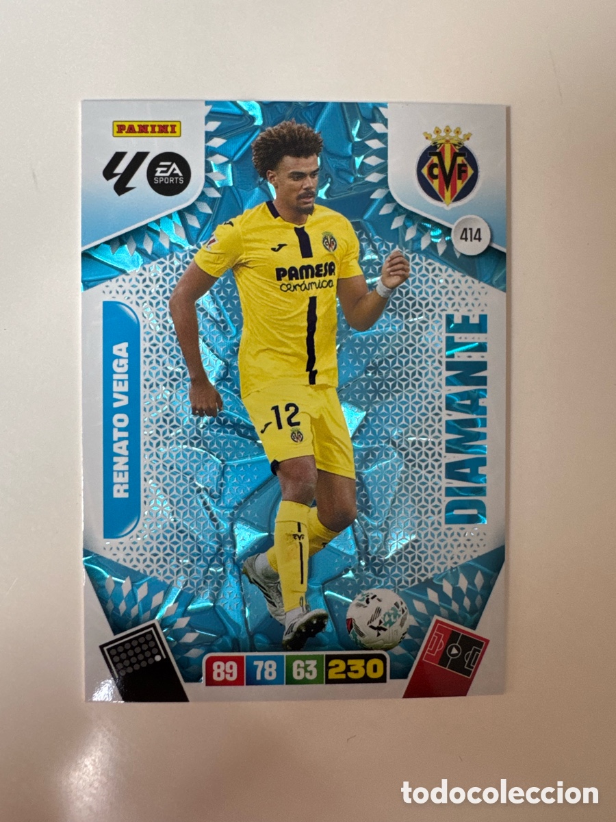 Cromos de F&uacute;tbol: PANINI ADRENALYN XL LIGA 2025-2026 25-26 &ndash; DIAMANTE &ndash; Renato Veiga Villarreal CF N&ordm; 414