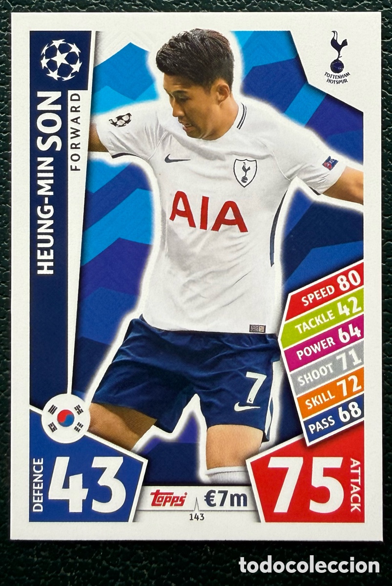 Cromos de F&uacute;tbol: 143 HEUNG MIN SON TOTTENHAM HOTSPUR FICHAS ALBUM MATCH ATTAX CHAMPIONS TOPPS 2017 2018 17 18