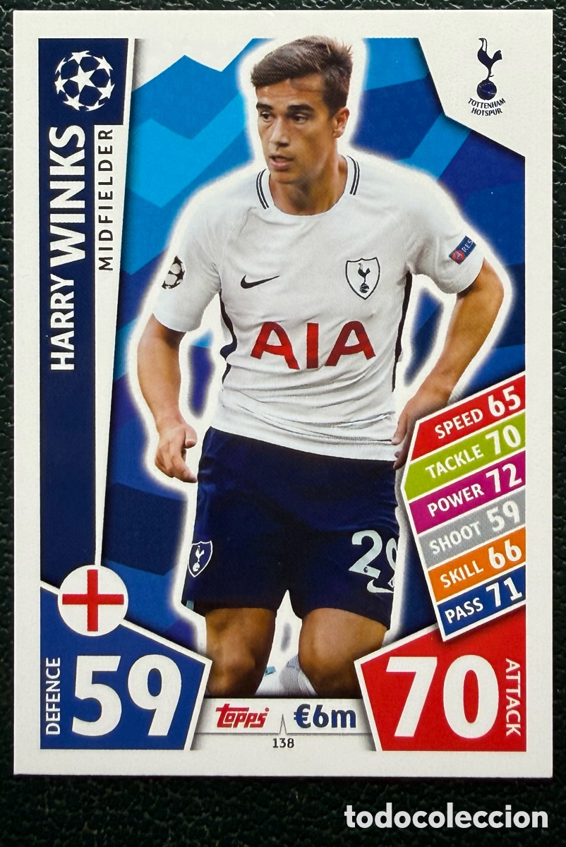 Cromos de F&uacute;tbol: 138 HARRY WINKS TOTTENHAM HOTSPUR FICHAS ALBUM MATCH ATTAX CHAMPIONS TOPPS 2017 2018 17 18