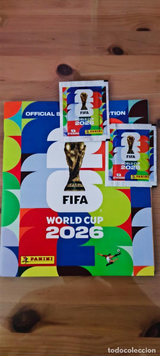 Cromos de F&uacute;tbol: ALBUM MUNDIAL 2026 VACIO + 2 SOBRES SIN ABRIR