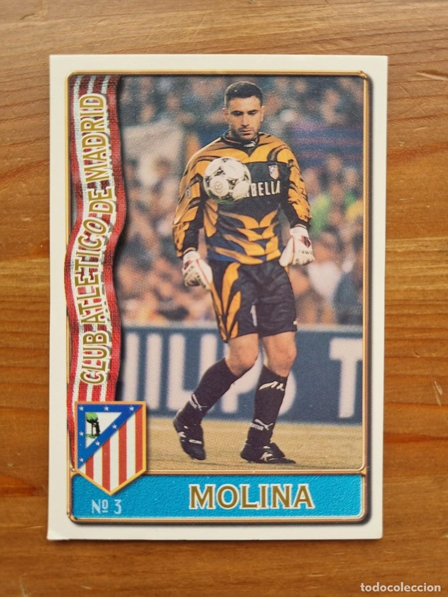 Cromos de F&uacute;tbol: 3 MOLINA (Atl&eacute;tico de Madrid). Las Fichas de la Liga 1996 1997 96 97 (Mundicromo)