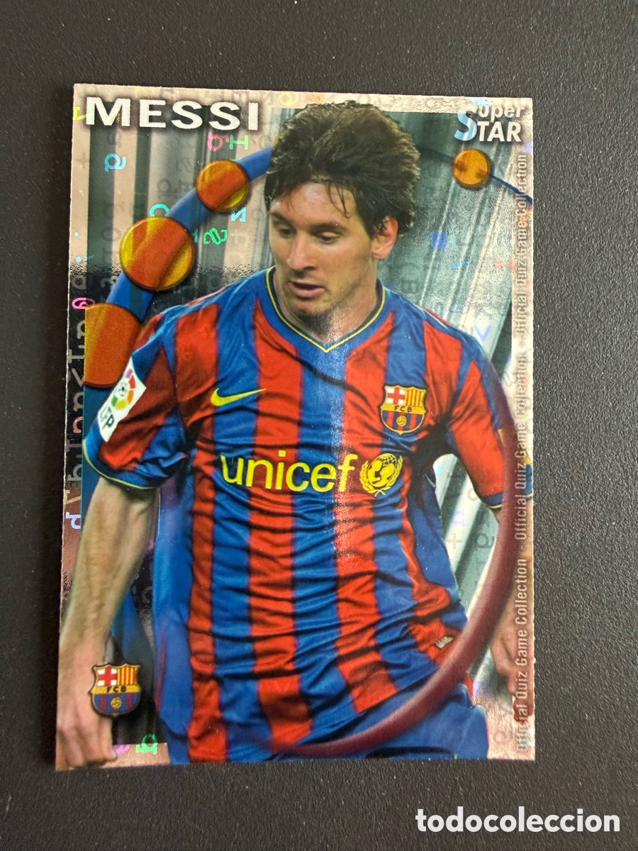 Cromos de F&uacute;tbol: MUNDICROMO 2011. 025 MESSI. Super STAR. Letras