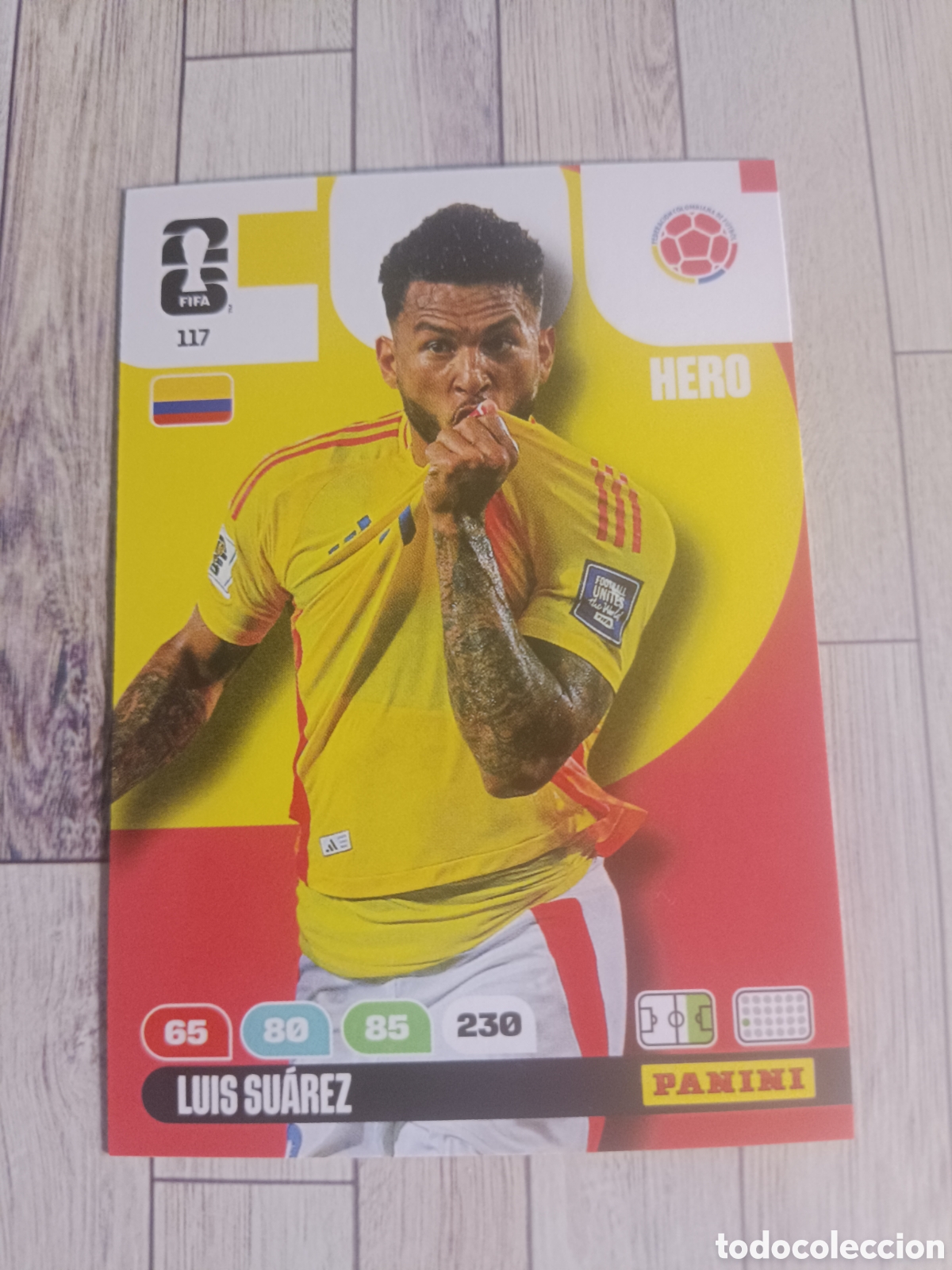 Cromos de F&uacute;tbol: 117 LUIS SUAREZ COLOMBIA HERO ADRENALYN XL MUNDIAL FIFA WORLD CUP 2026 PANINI