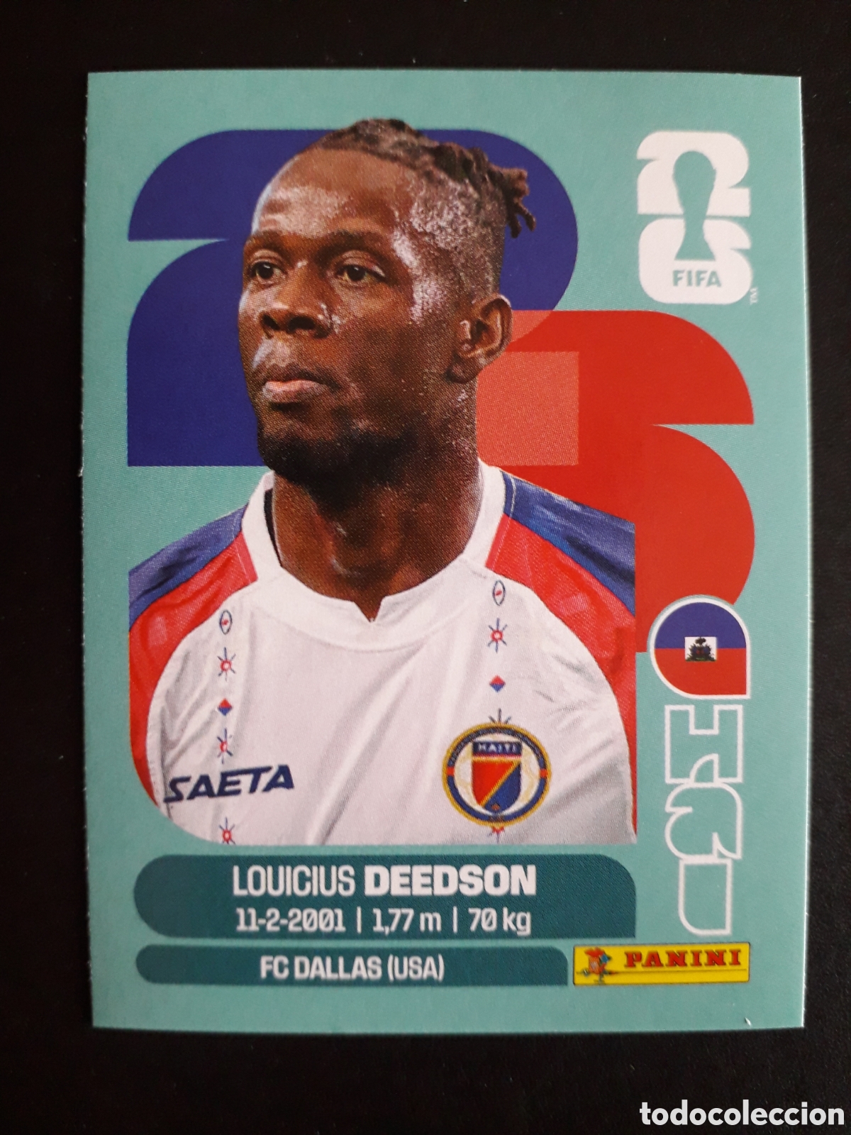 Cromos de Futebol: DEEDSON HAIT&Iacute; HAI 19 MUNDIAL F&Uacute;TBOL 2026 FIFA WORLD CUP PANINI SIN PEGAR PEDIDO M&Iacute;NIMO 3&euro;.