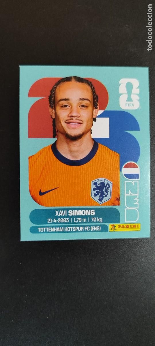 Cromos de F&uacute;tbol: FIFA WORLD CUP 2026 STICKER XAVI SIMONS HOLANDA # NED15 PANINI