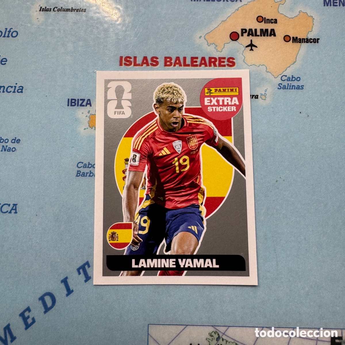 Cromos de F&uacute;tbol: Lamine Yamal extra sticker versi&oacute;n Plata de Espa&ntilde;a cromo panini Mundial Fifa World Cup 2026