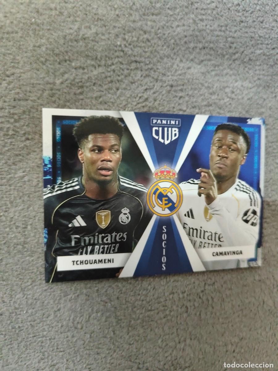 Cromos de F&uacute;tbol: SO 46 PANINI CLUB REAL MADRID 25 26 TCHOUAMENI &ndash; CAMAVINGA SOCIOS 2025 2026