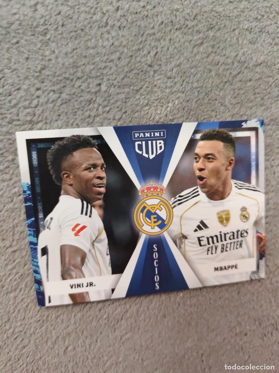 Cromos de F&uacute;tbol: SO 49 PANINI CLUB REAL MADRID 25 26 VINI JR. &ndash; MBAPP&Eacute; SOCIOS 2025 2026