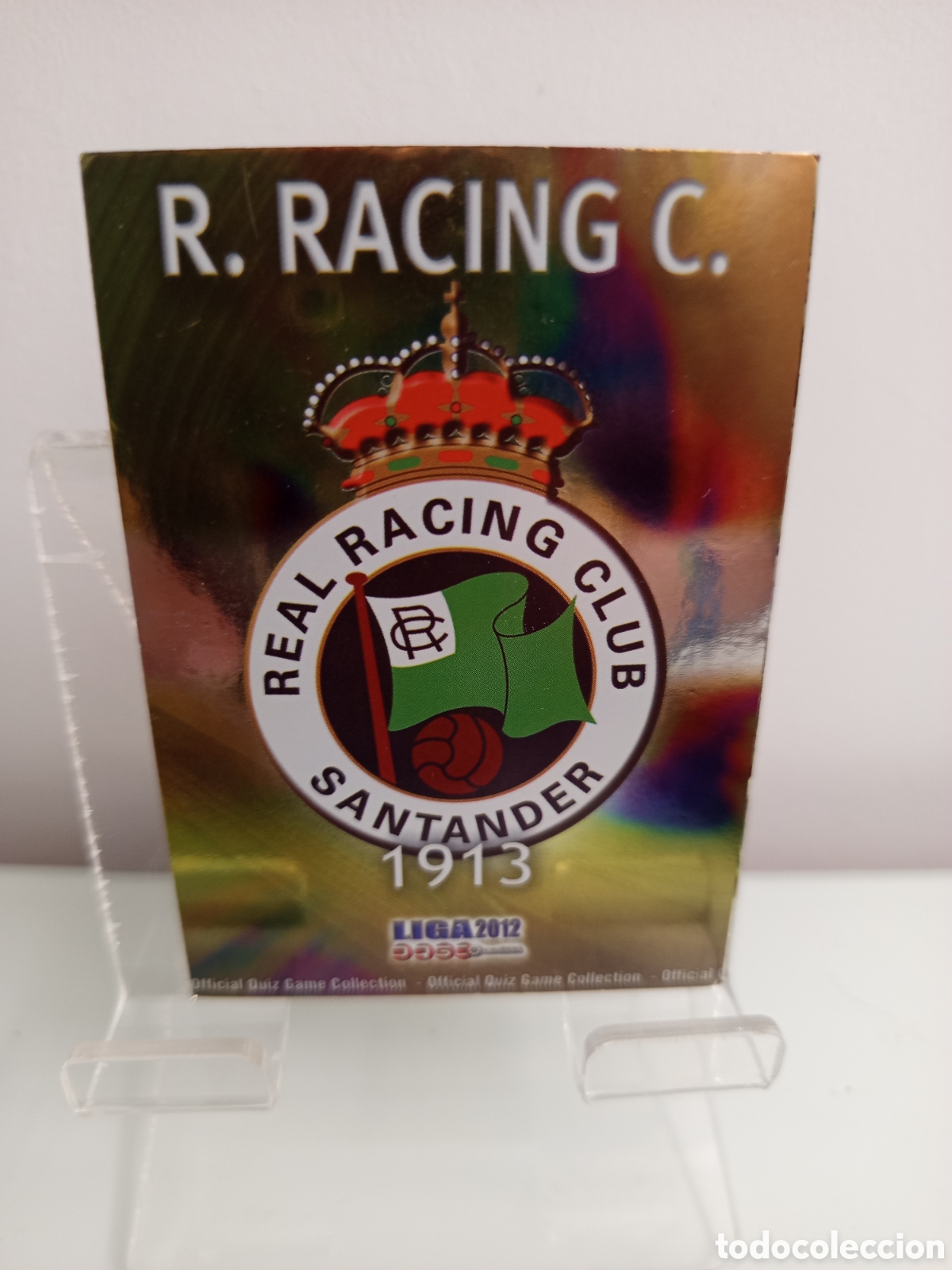 Cromos de F&uacute;tbol: ❇️ CROMO CARD ⚽ ESCUDO RACING DE SANTANDER 298 FICHAS LIGA QUIZ 11 12 2011 2012 MUNDICROMO ❇️