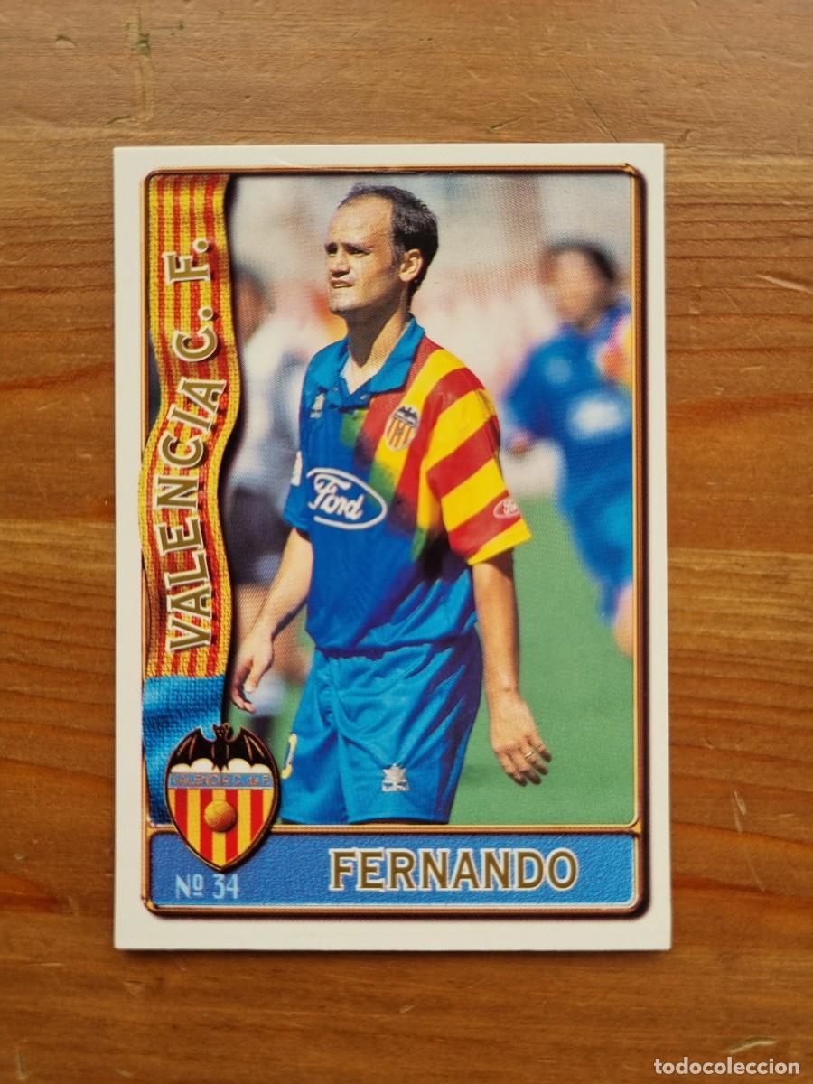 Cromos de F&uacute;tbol: 34 FERNANDO (Valencia CF). Las Fichas de la Liga 1996 1997 96 97 (Mundicromo)