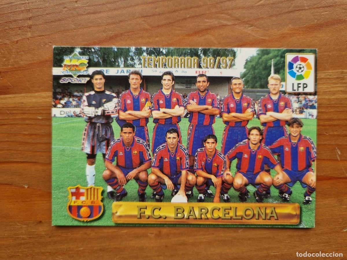 Fu&szlig;ball-Sticker: 37 PLANTILLA (FC Barcelona). Las Fichas de la Liga 1996 1997 96 97 (Mundicromo)