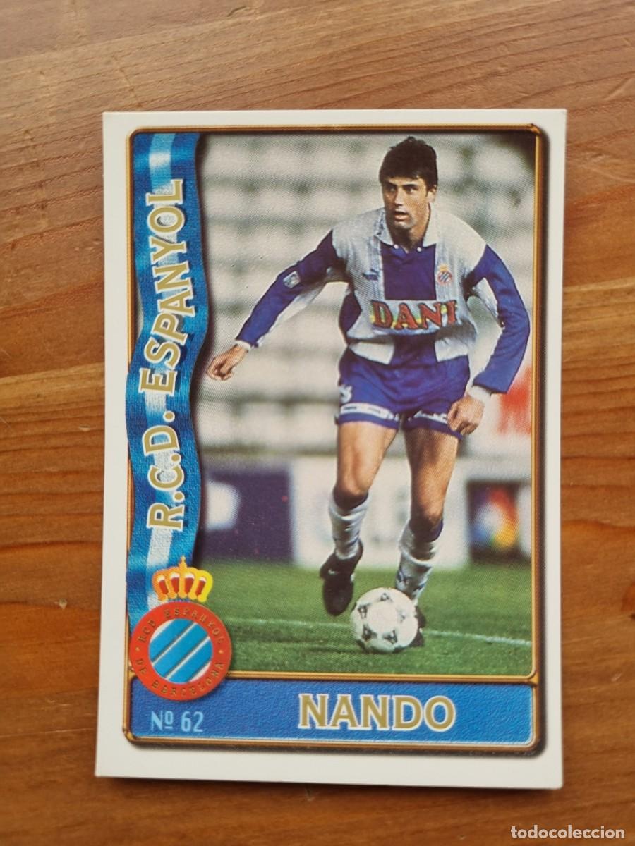 Cromos de F&uacute;tbol: 62 NANDO (RCD Espanyol). Las Fichas de la Liga 1996 1997 96 97 (Mundicromo)
