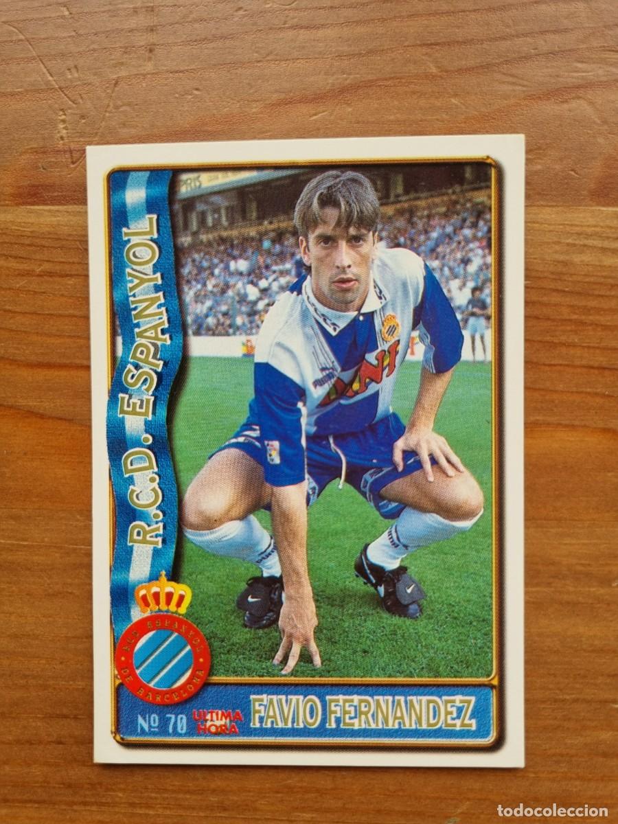 Cromos de F&uacute;tbol: 70 FAVIO FERN&Aacute;NDEZ (RCD Espanyol) &Uacute;LTIMA HORA. Las Fichas de la Liga 1996 1997 96 97 (Mundicromo)