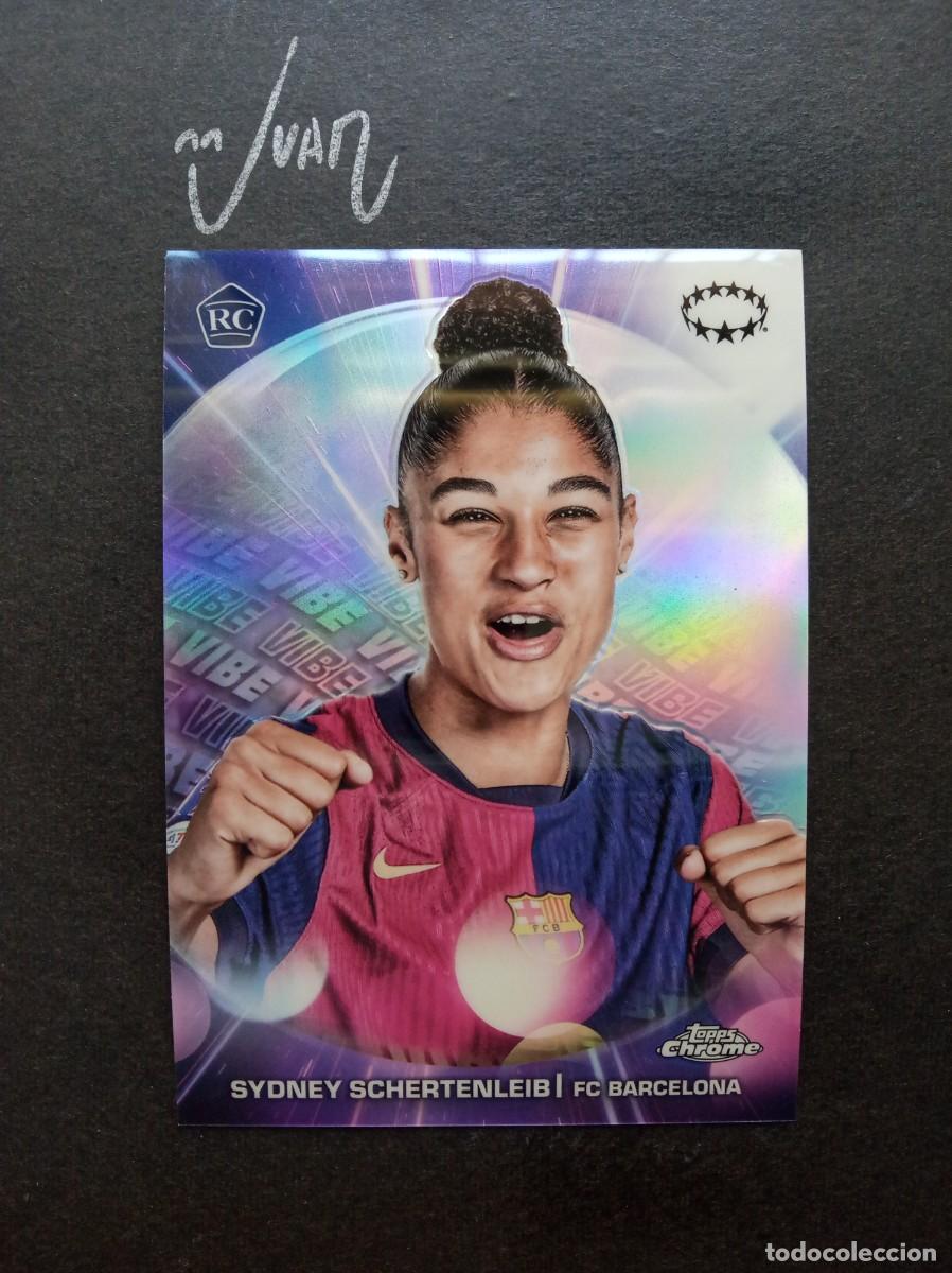 Cromos de F&uacute;tbol: VB 1 VIBE ROOKIE SCHERTENLEIB BARCELONA SUIZA ⚽ TOPPS &reg; CHROME WOMEN CHAMPIONS 2024 2025 24 25 NUEVO