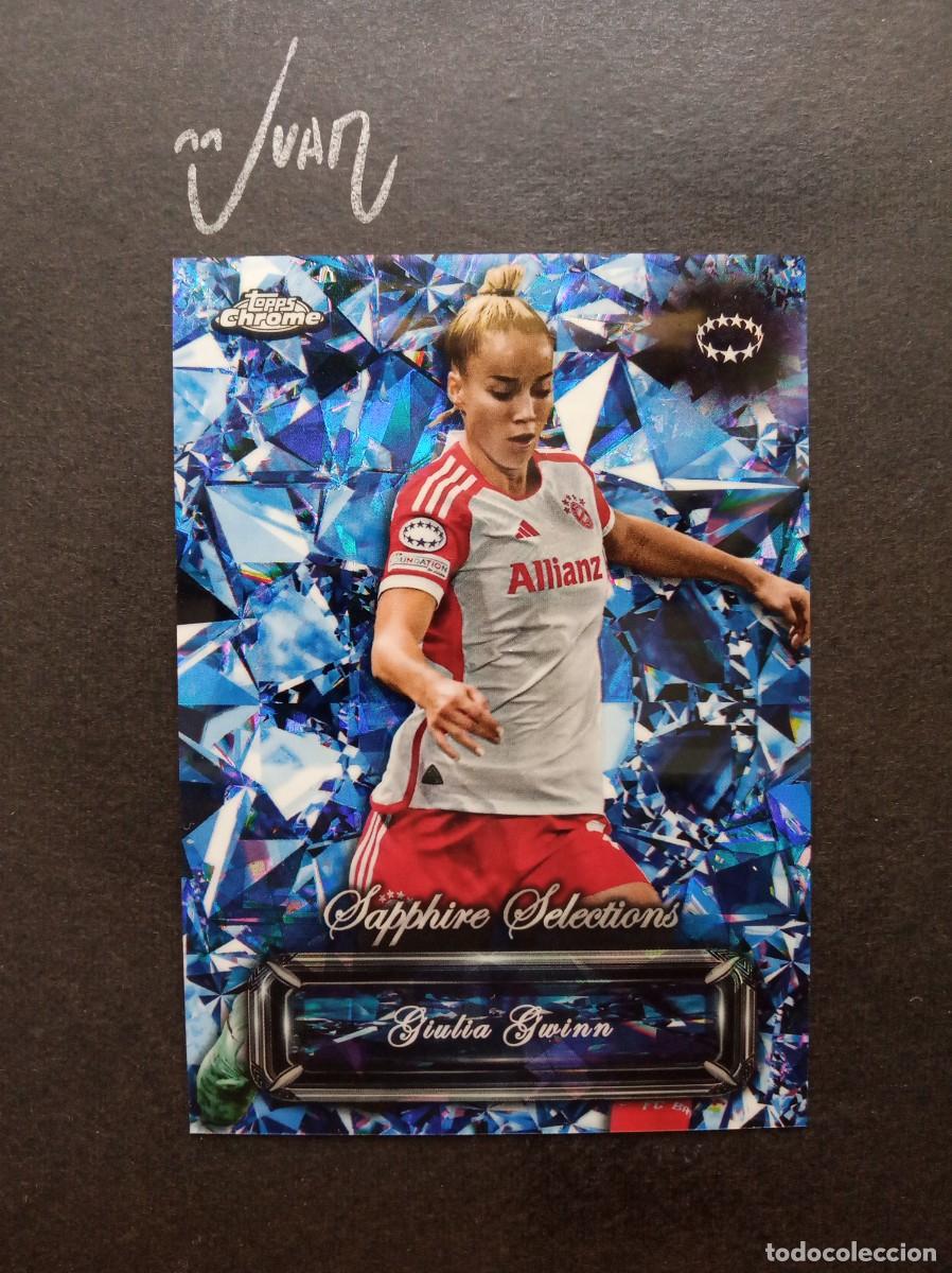 Fu&szlig;ball-Sticker: SS-12 SAPPHIRE SELECTIONS GIULIA GWINN BAYER MUNICH ⚽ TOPPS &reg; CHROME WOMEN CHAMPIONS 2023 2024 23 24