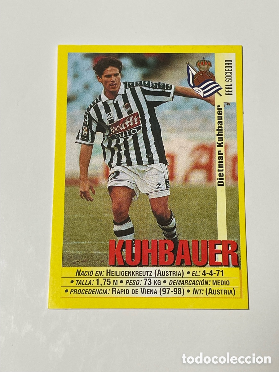 Cromos de F&uacute;tbol: Dietmar Kuhbauer Real Sociedad Panini 1999/2000 #182