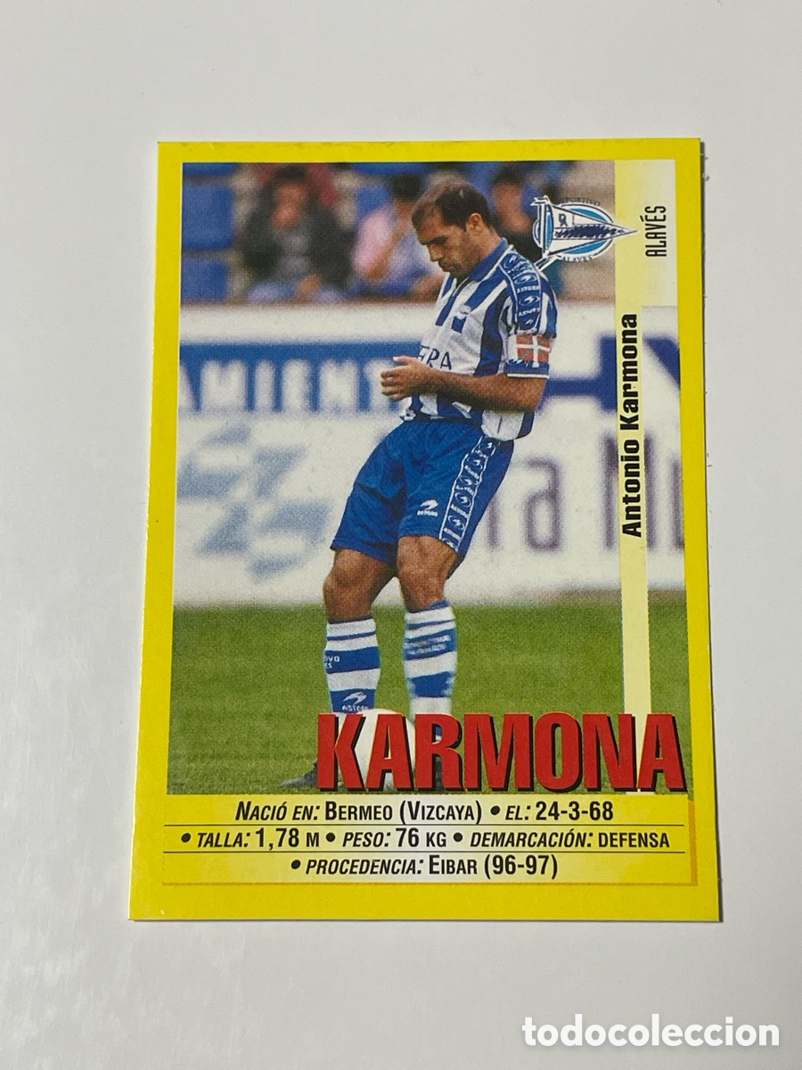 Cromos de F&uacute;tbol: Antonio Karmona Alav&eacute;s Panini 1999/2000 #289