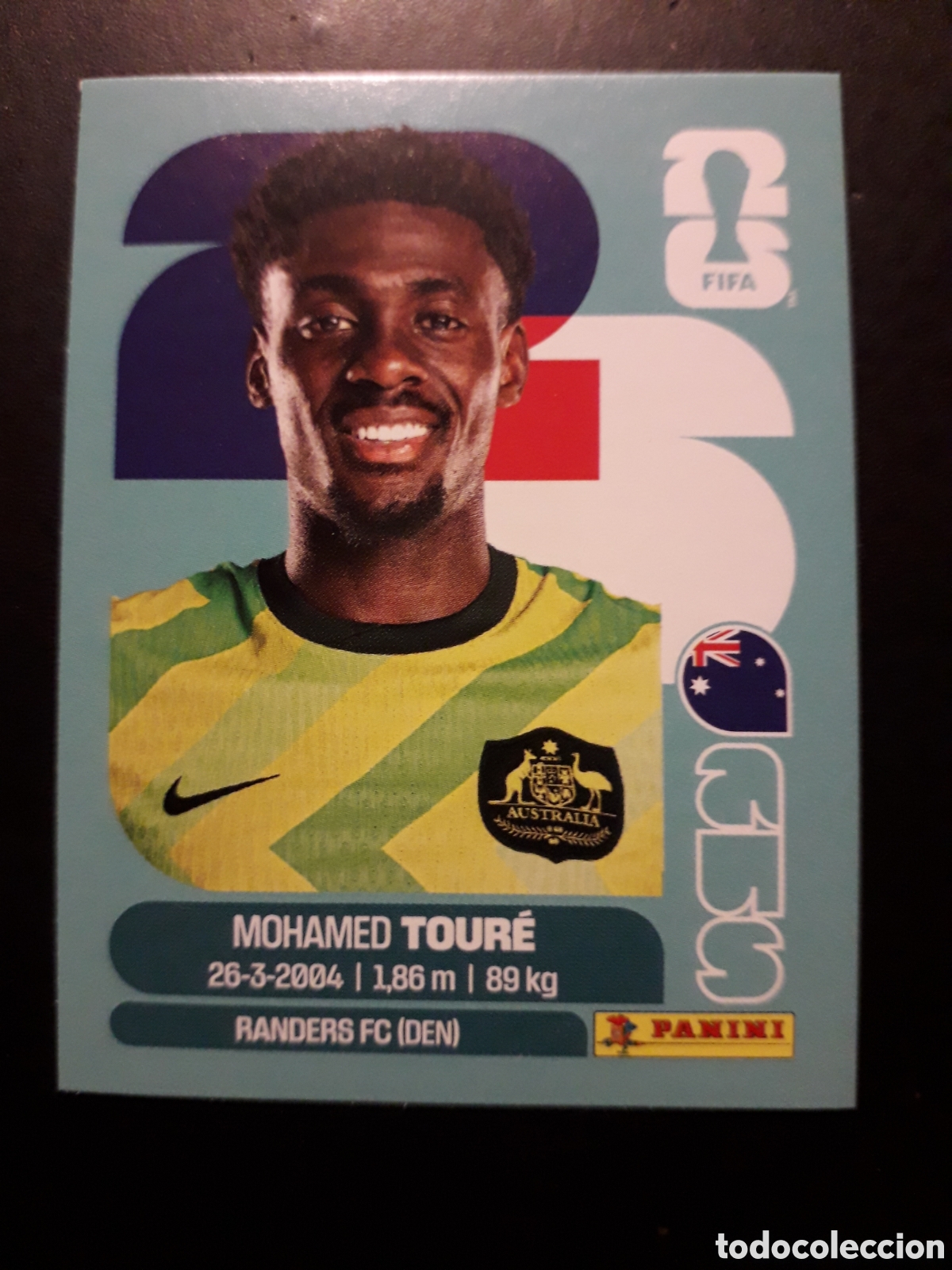Cromos de F&uacute;tbol: TOUR&Eacute; AUSTRALIA AUS 20 MUNDIAL F&Uacute;TBOL 2026 FIFA WORLD CUP PANINI SIN PEGAR PEDIDO M&Iacute;NIMO 3&euro;