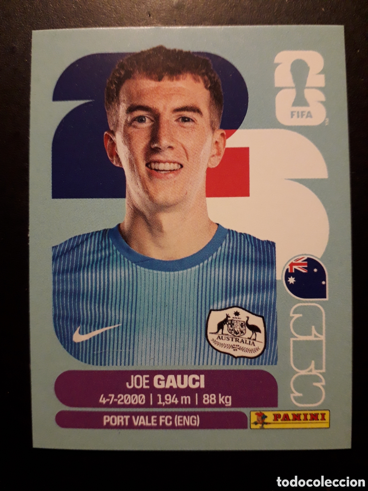 Cromos de F&uacute;tbol: GAUCI AUSTRALIA AUS 3 MUNDIAL F&Uacute;TBOL 2026 FIFA WORLD CUP PANINI SIN PEGAR PEDIDO M&Iacute;NIMO 3&euro;