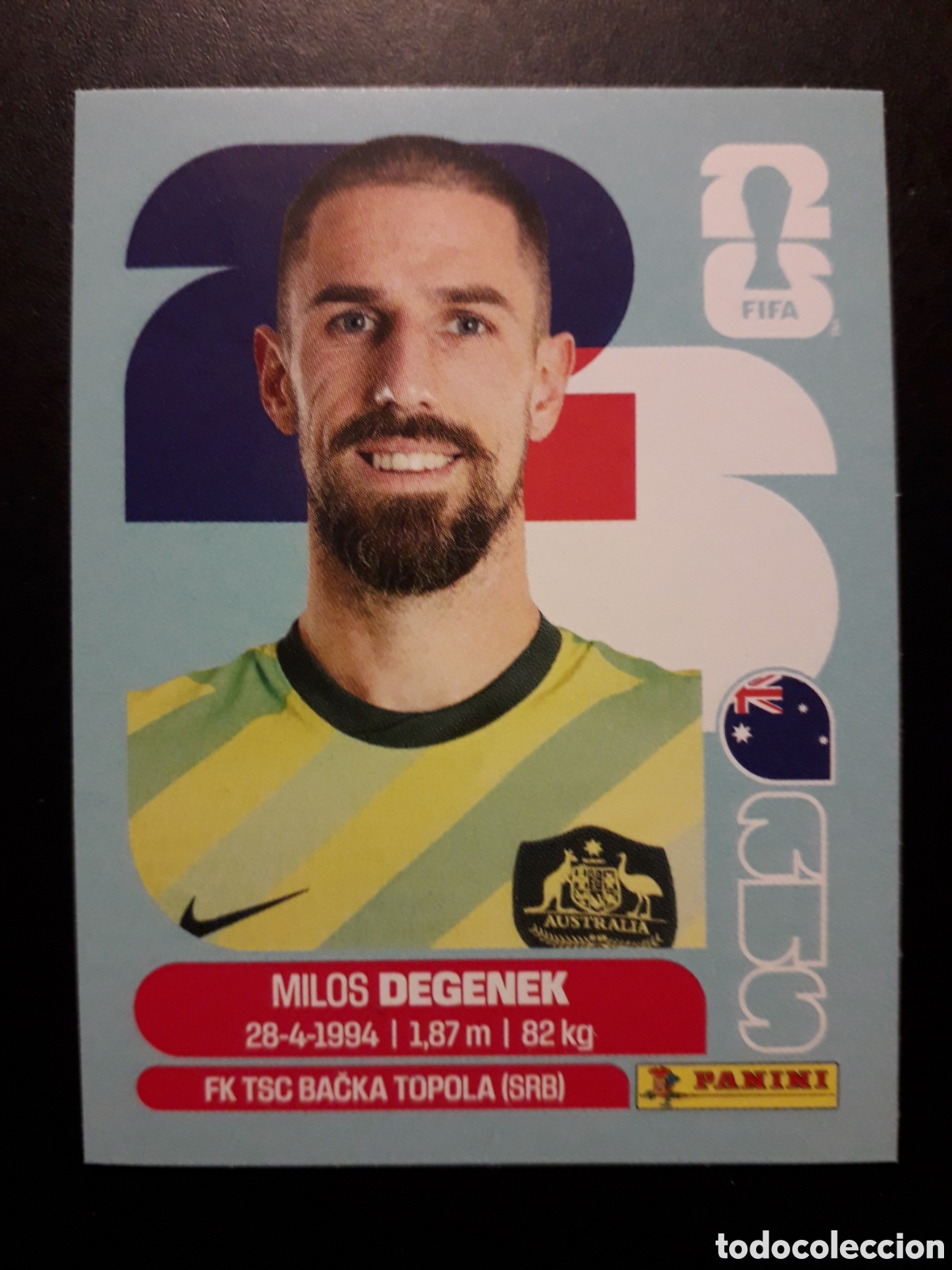 Cromos de F&uacute;tbol: DEGENEK AUSTRALIA AUS 10 MUNDIAL F&Uacute;TBOL 2026 FIFA WORLD CUP PANINI SIN PEGAR PEDIDO M&Iacute;NIMO 3&euro;