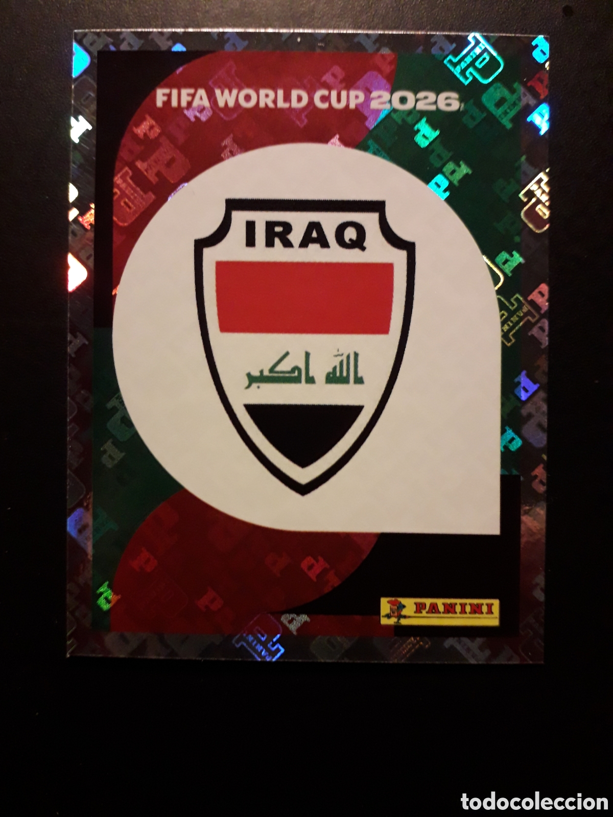 Cromos de F&uacute;tbol: ESCUDO IRAQ IRQ 1 MUNDIAL F&Uacute;TBOL 2026 FIFA WORLD CUP PANINI SIN PEGAR PEDIDO M&Iacute;NIMO 3&euro;